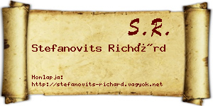 Stefanovits Richárd névjegykártya