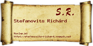 Stefanovits Richárd névjegykártya
