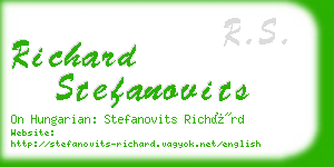 richard stefanovits business card